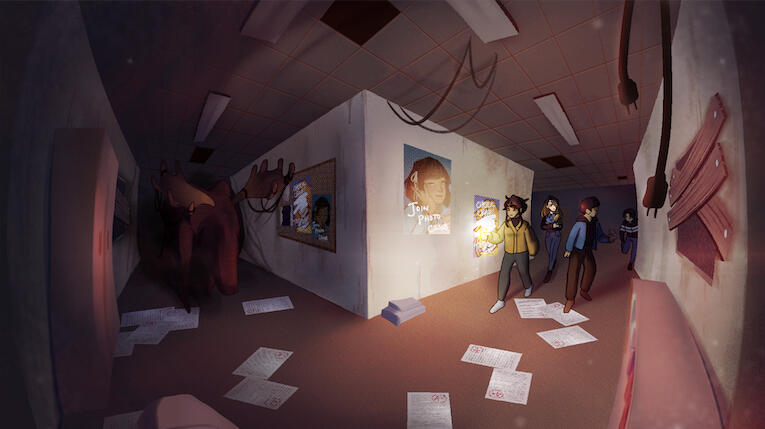 ex: complex bg, four chars